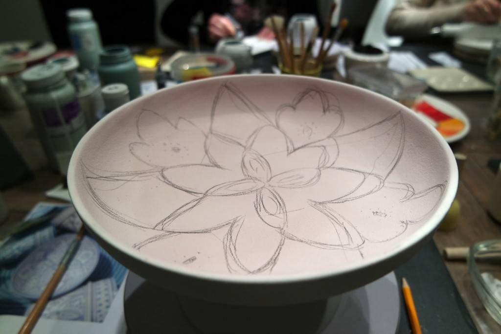 servies beschilderen - Schetsen