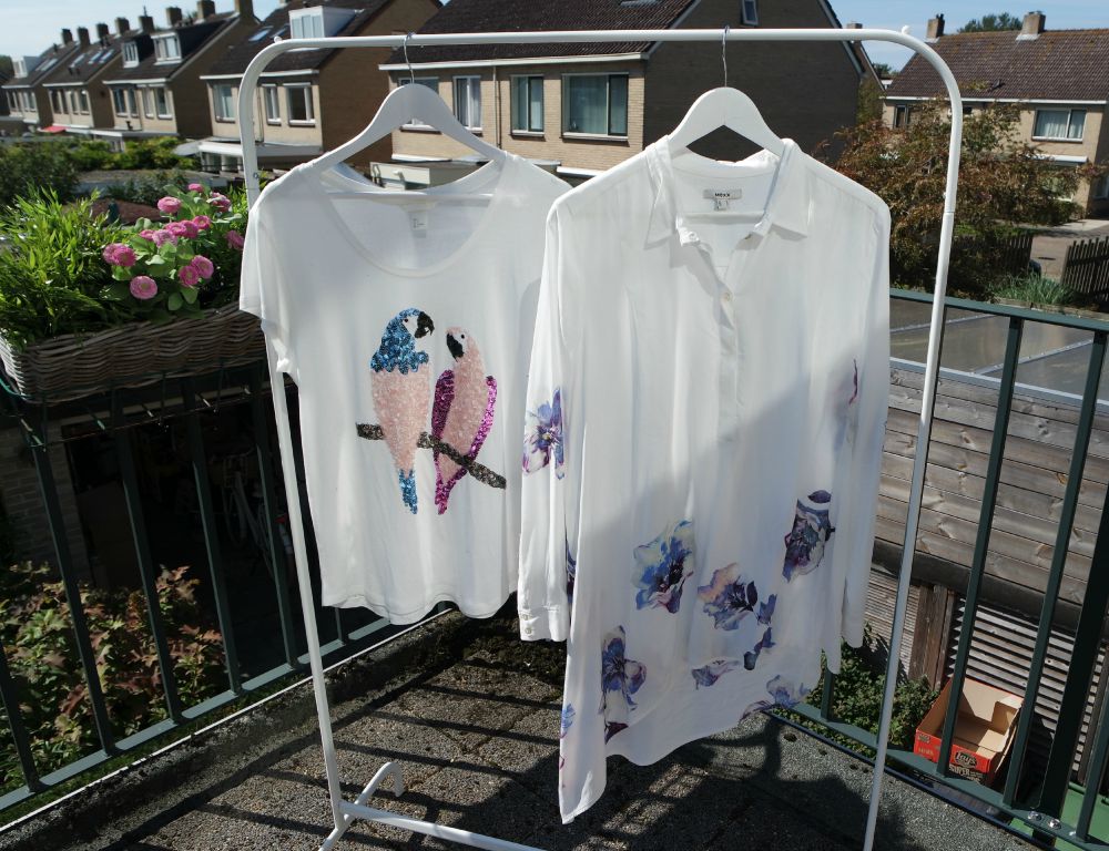 T-shirt papegaai H&M & Blouse mexx
