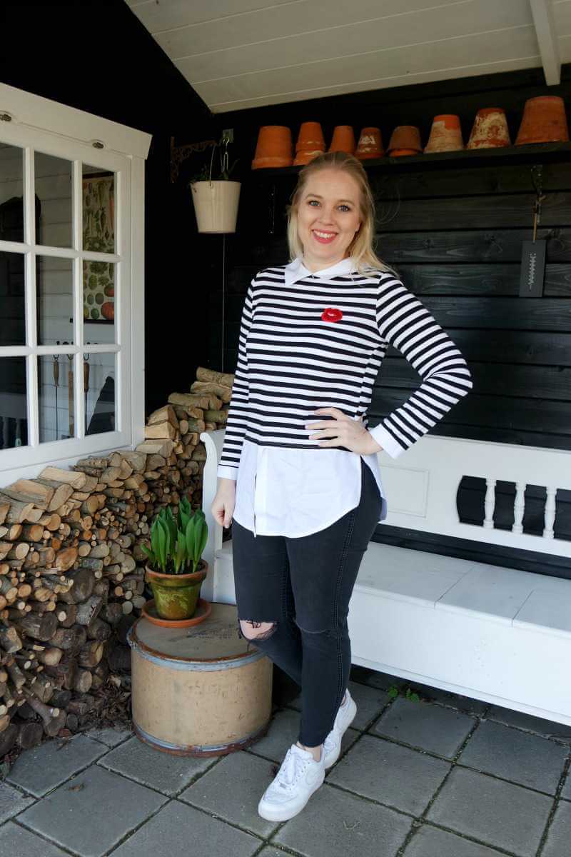 Outfit zwart/wit Named Fashion