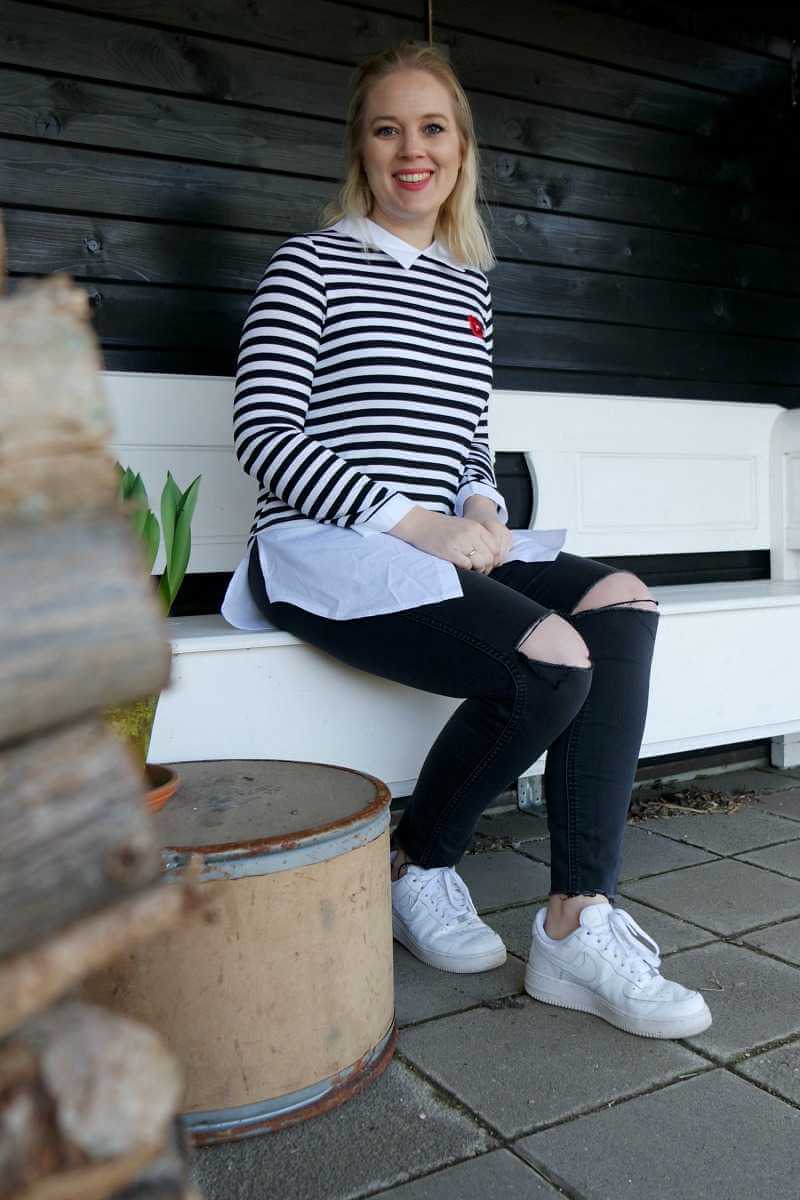 Outfit zwart/wit Named Fashion