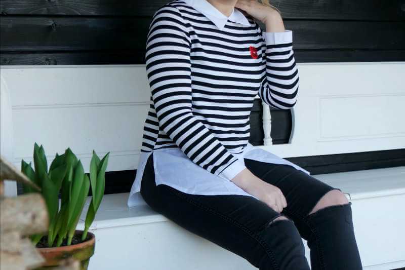 Outfit zwart/wit Named Fashion